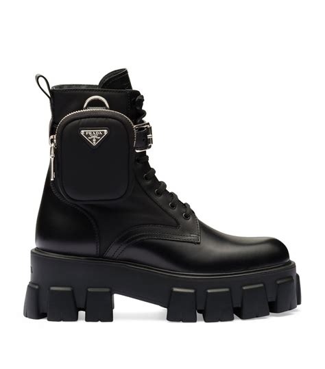 prada monolith pouch ankle boots|Prada monolith boots sale.